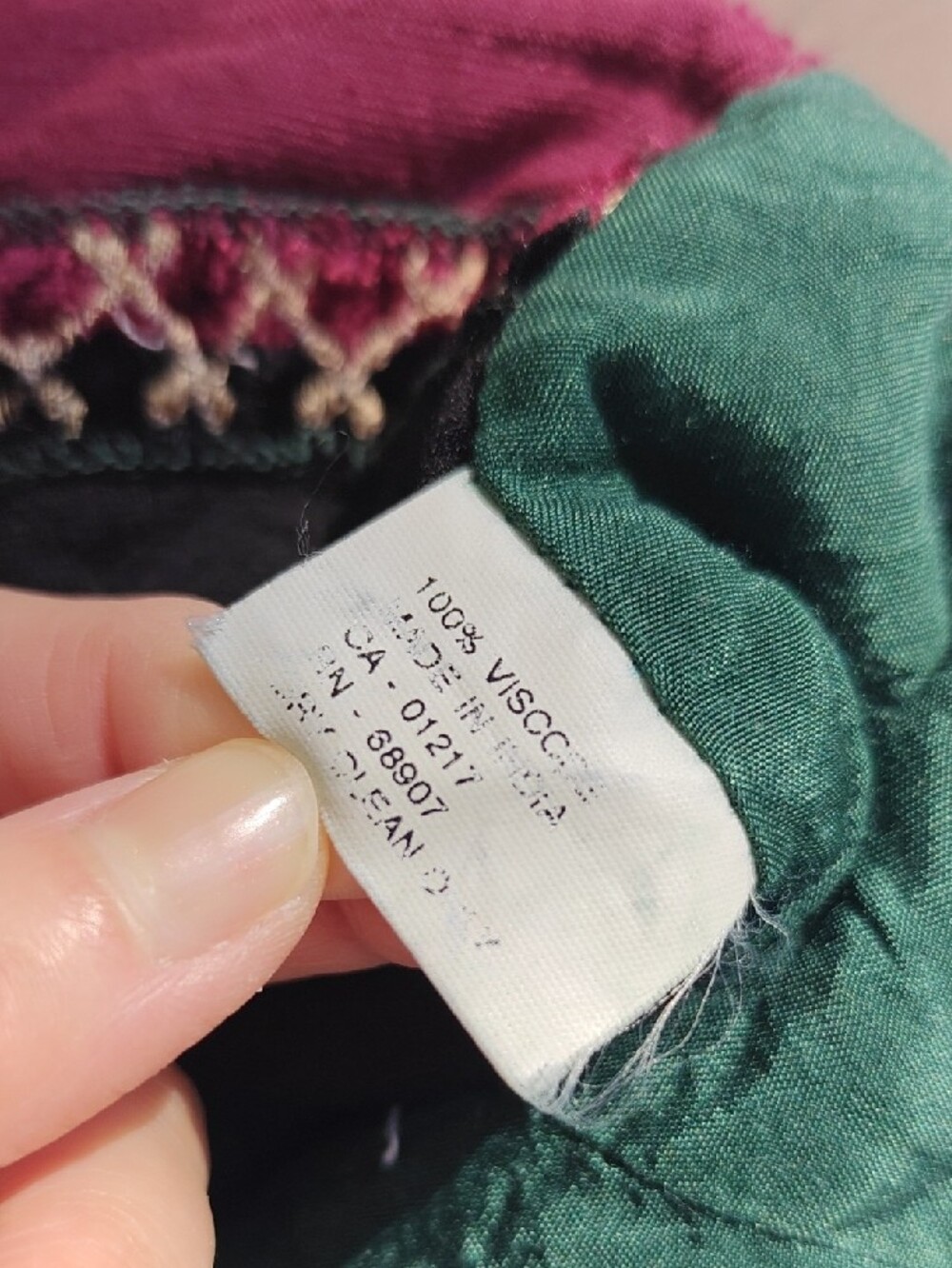 Vintage Le chteau Velvet Patchwork Vest - Multicolor - Picture 4 of 9